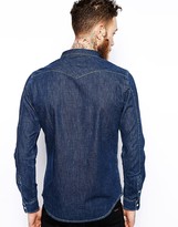 Thumbnail for your product : Lee Western Denim Shirt Slim Fit Dark Rinse Wash