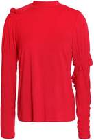Thumbnail for your product : Preen Line Ruffle-trimmed Stretch-cotton Jersey Top