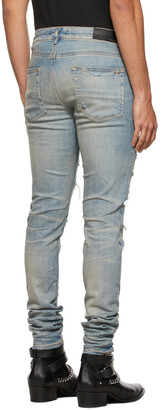Amiri Blue Leopard Thrasher Jeans