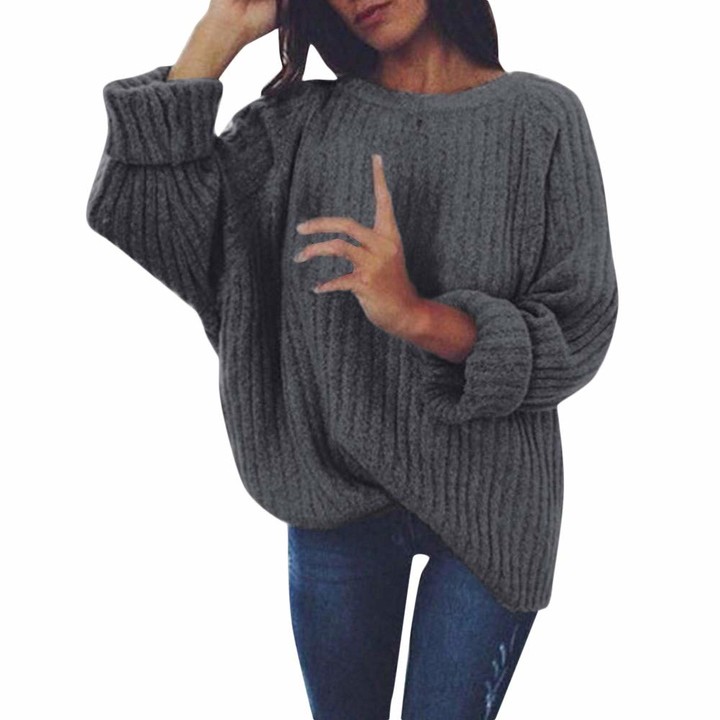 SA Fashions® Oversized New Ladies Womens Chunky Baggy Jumper Knitted Sweater Thick Top S-XL 8-18