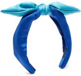 Thumbnail for your product : Lafayette House Of Leila Contrasting Bow Satin Headband - Womens - Blue