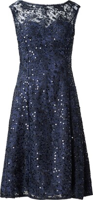 Adrianna Papell Embroidered Lace Cocktail Dress