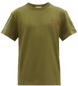 Ami Logo-embroidered Cotton T-shirt - Mens - Green