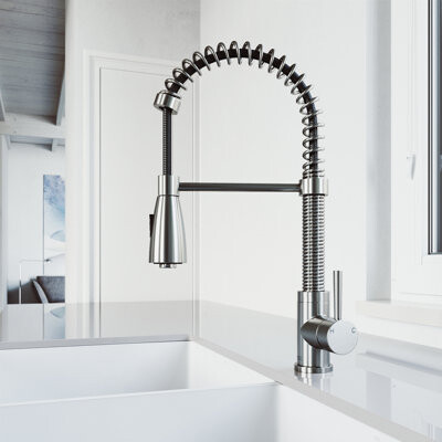 VIGO Brant 19" H 1-handle Pull-Down 2-Function Sprayer Kitchen Faucet