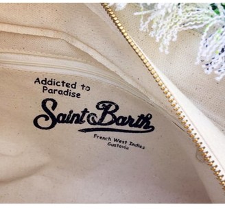 MC2 Saint Barth White Beach Bag With Red Embroidery