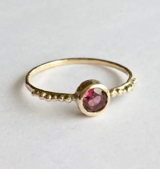 Slade Fine Jewellery Sun Ring Solid 9ct Yellow Eco Gold With Garnet