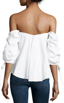 Thumbnail for your product : Caroline Constas Gabriella Off-The-Shoulder Bustier Top, White