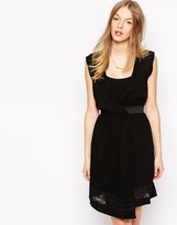 Thumbnail for your product : A Question Of Warehouse Asymmetric Lace Trim Dress