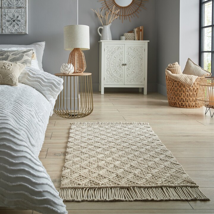 Dunelm Macrame Cotton 60cm x 110cm Rug Cream ShopStyle