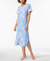 Thumbnail for your product : Miss Elaine Rose-Print Knit Robe