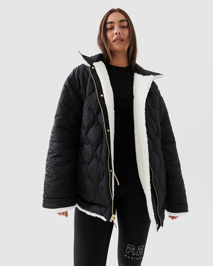 Nation Women's Black Winter Coats Outline Jacket Size M at