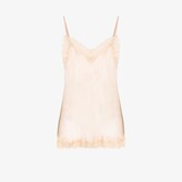 Thumbnail for your product : Sainted Sisters Scarlett lace trim silk camisole top