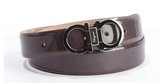Thumbnail for your product : Ferragamo gunmetal grey patent leather gancio buckle classic belt