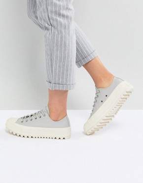 Converse Chuck Taylor All Star Lift Ripple Ox Trainers In Pale Grey