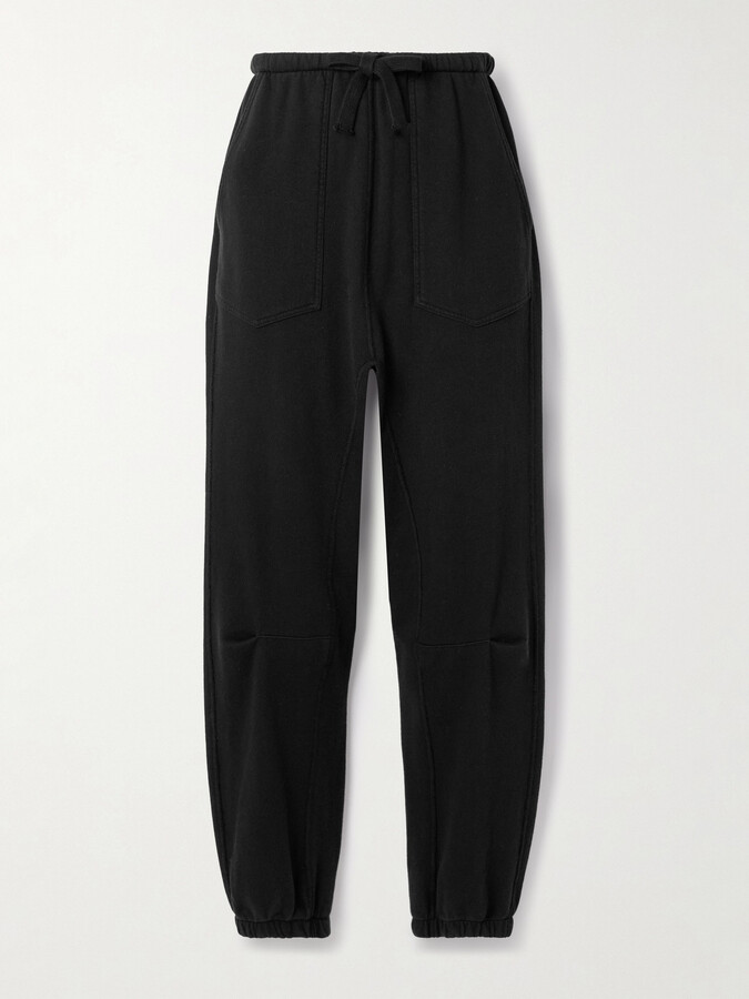Nili Lotan Dulce Cotton-jersey Track Pants - Black