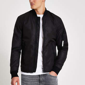 River Island Superdry black camo jacquard jacket