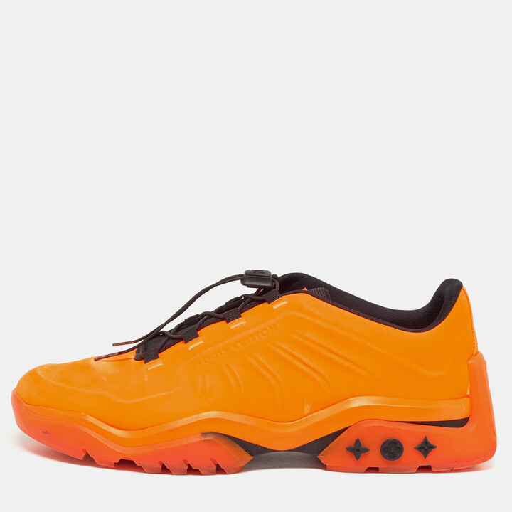 Louis Vuitton Millenium Size 44 Neon Orange Rubber Low Top Sneakers