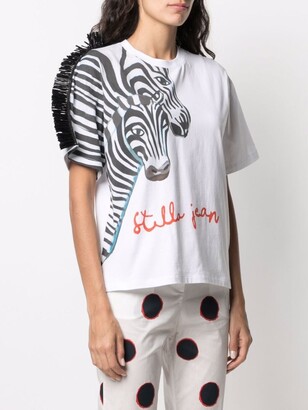 Stella Jean zebra logo-print T-shirt