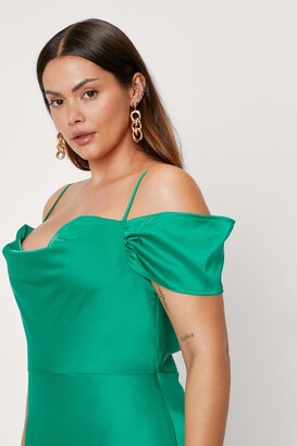 Nasty Gal Womens Plus Size Cowl Cold Shoulder Maxi Dress