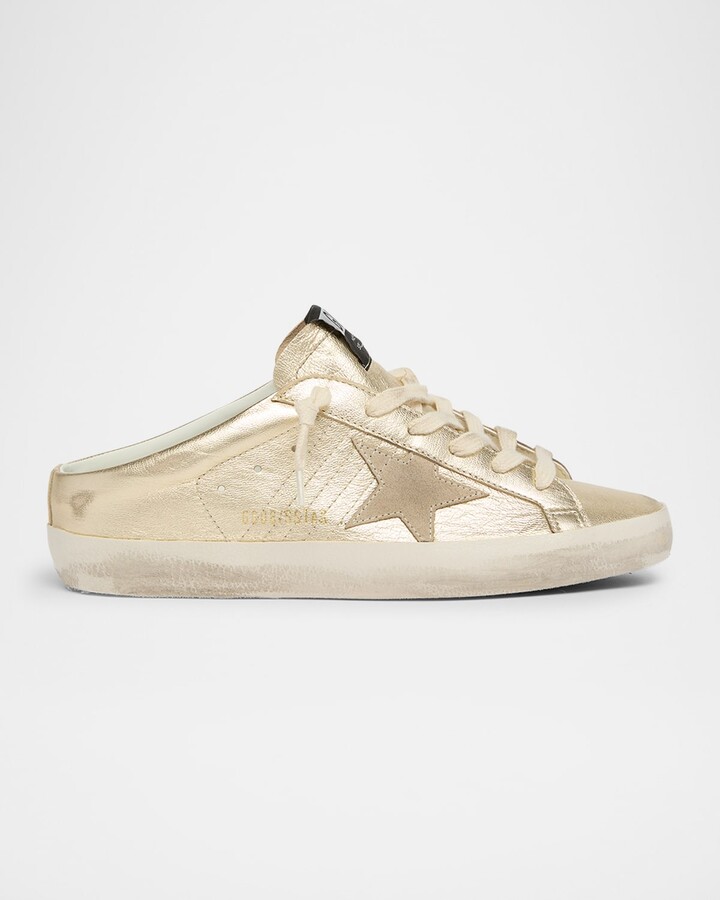Golden Goose Super-Star Sabot Metallic Leather Slide Sneakers