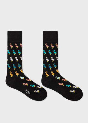 Paul Smith Men's Black 'Flamingo' Socks