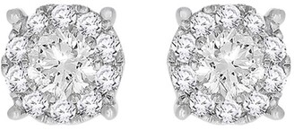 10K White Gold 5/8ct TDW Diamond Cluster Stud Earrings