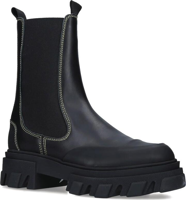 Ganni Leather Xl Chelsea Boots