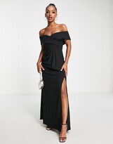 Thumbnail for your product : Little Mistress bandeau maxi prom dress in black