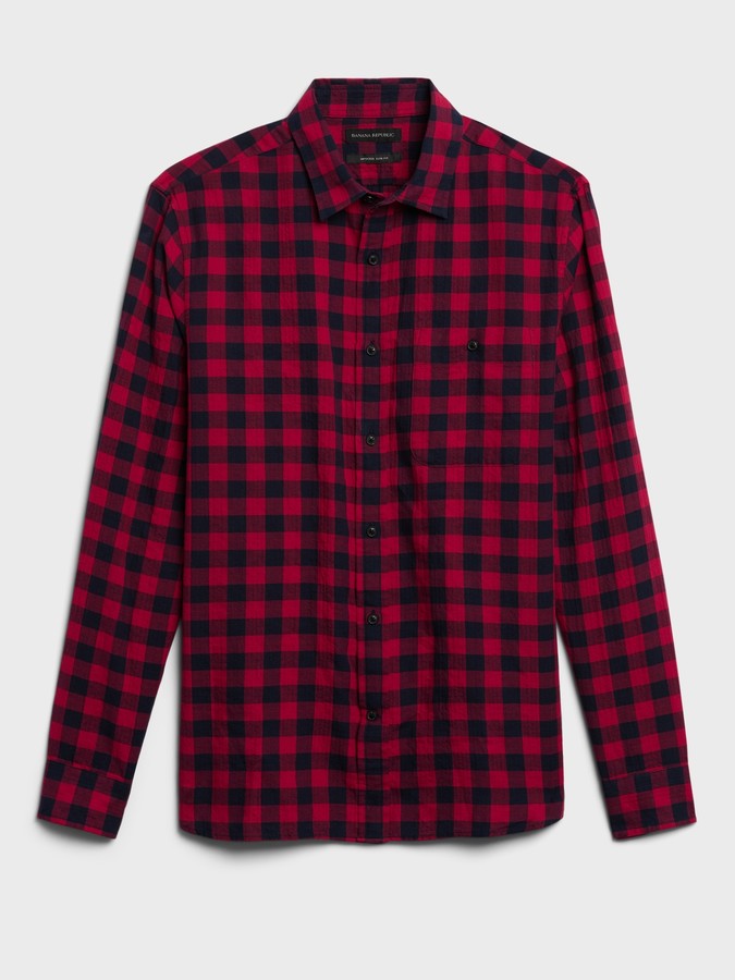 slim fit red flannel