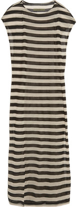 Enza Costa Striped stretch modal-blend maxi dress