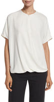Thumbnail for your product : Vince Short-Sleeve Wrap-Front Silk Top