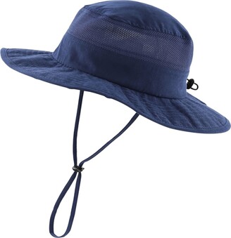 Home Prefer Men's Sun Hat UPF 50+ Wide Brim Bucket Hat Windproof Fishing  Hats - Blue - Medium - ShopStyle