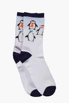 Thumbnail for your product : boohoo Willow Penguin Christmas Socks