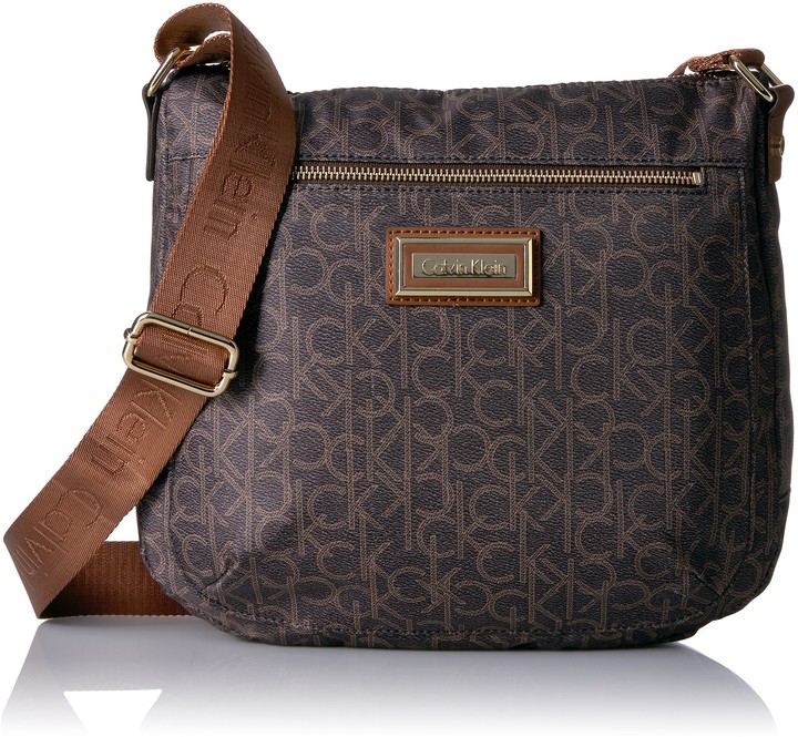 Calvin Klein Women's Belfast Nylon Top Zip Messenger Crossbody Bag