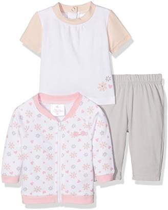 Twins Baby Girls Clothing Set, Multicoloured (Weiss/rosa), 50