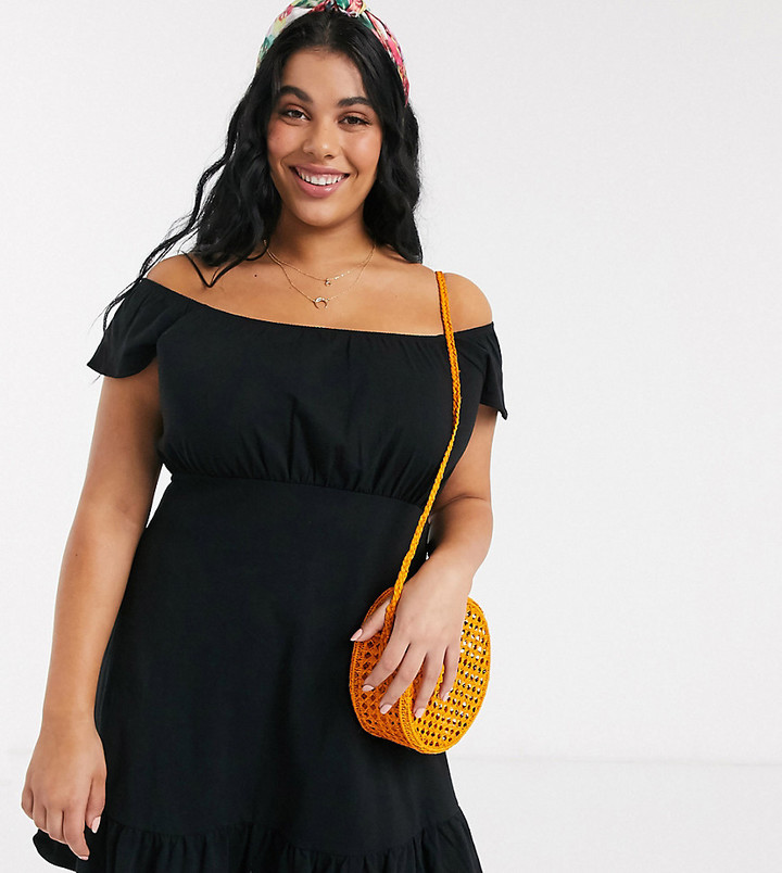 black off the shoulder sundress