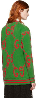 Gucci Green Oversized GucciGhost Cardigan
