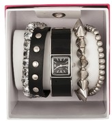 Thumbnail for your product : Xhilaration Women's Analog Watch and Jewelry Set - Black
