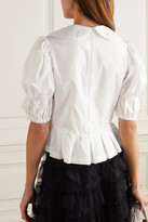 Thumbnail for your product : COMME DES GARÇONS GIRL Cropped Cotton-poplin Peplum Blouse - White