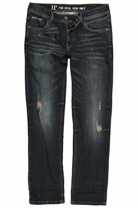 JP 1880 Men's Big & Tall Vintage Look Distressed Stretch Jeans Dark Blue 31 720253 93-31