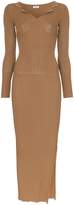 Thumbnail for your product : Totême Arezzo collared long-sleeved ribbed bodycon dress