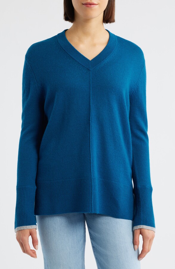 Griffen Tipped Wool & Cashmere High-Low Sweater