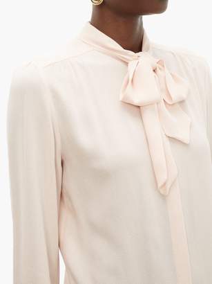 Giambattista Valli Tie-neck Crepe Blouse - Womens - Light Pink