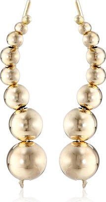 The Ear Pin 10k Yellow Gold Graduated Beads Earrings