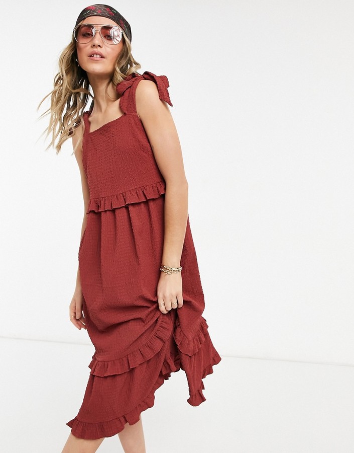 red lace midi dress spaghetti straps