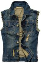 Thumbnail for your product : Hzcx Fashion Mens Denim Vest Military Camouflage Travel Vests with Pocket -US M TAG XXL