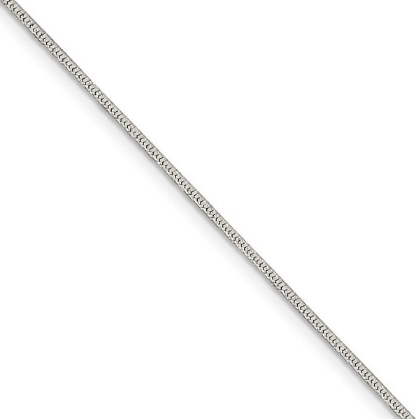 Black Bow Jewelry Co. BlackBowJewelry1.25mmSterlingSilverDiamondCutRoundSnakeChainNecklace20Inch