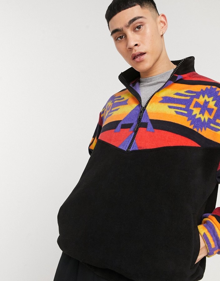 ASOS DESIGN oversized polar fleece sweatshirt with half zip