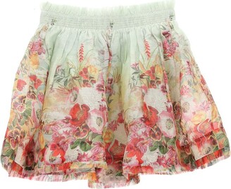 Zimmermann Wonderland Floral Print Flared Mini Skirt
