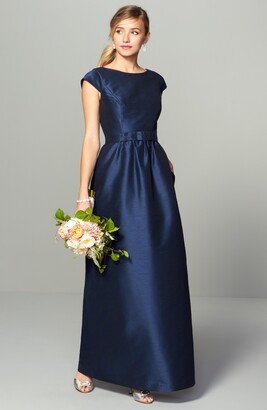 Alfred Sung Cap Sleeve A-Line Gown
